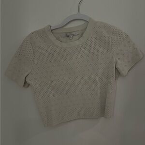 Lovers and Friends White Short Sleeve Crop Top